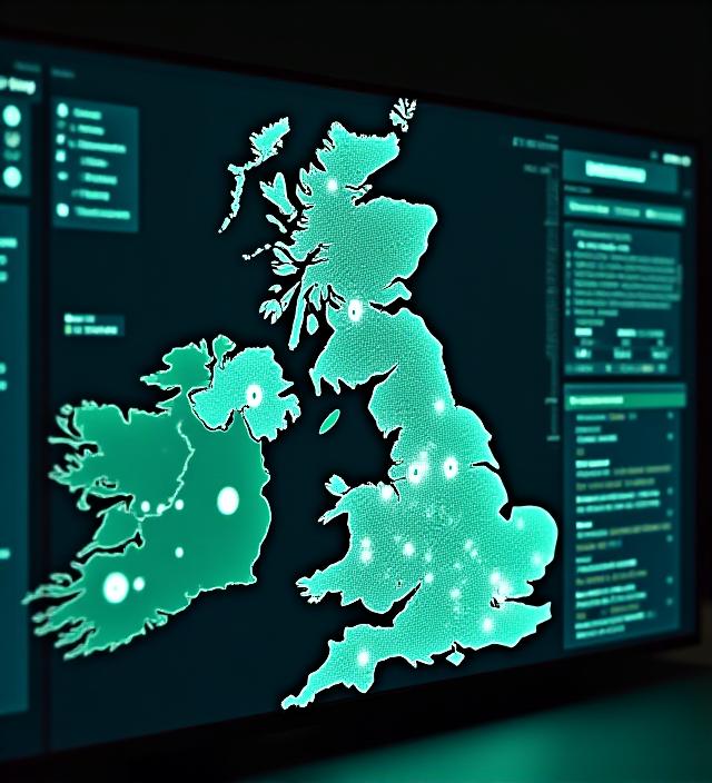Real-time crisis coordination dashboard showing UK emergency map